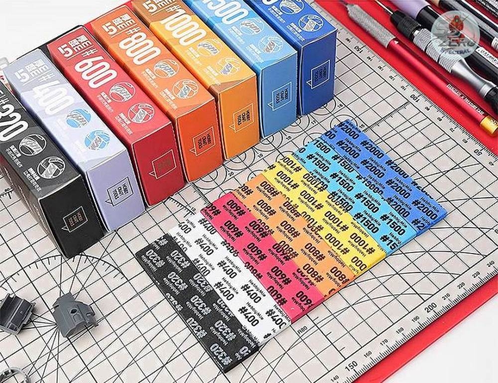 Nhám xốp cắt sẵn Hobby Mio 2.0 set 10 miếng, #320-2000, 20*80mm dày 3mm