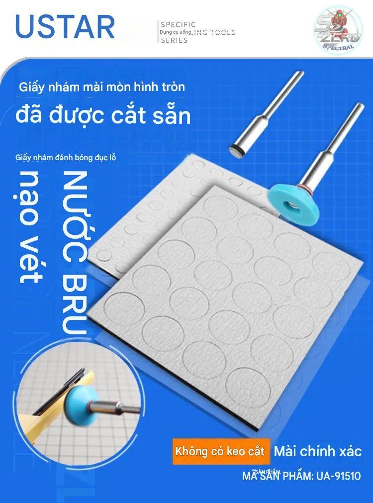 Nhám xốp Ustar cắt dán sẵn+bộ thanh kết nối Mini Polishing Abrasive Paper #400-2500 UA91510