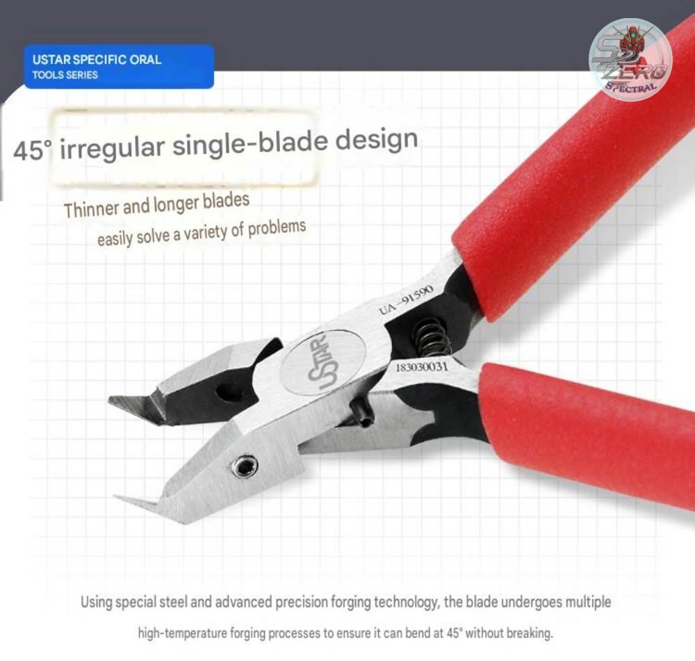Kìm cong 1 lưỡi mỏng 45 độ USTAR UA91590 Cutter Single Edge Curved Pliers