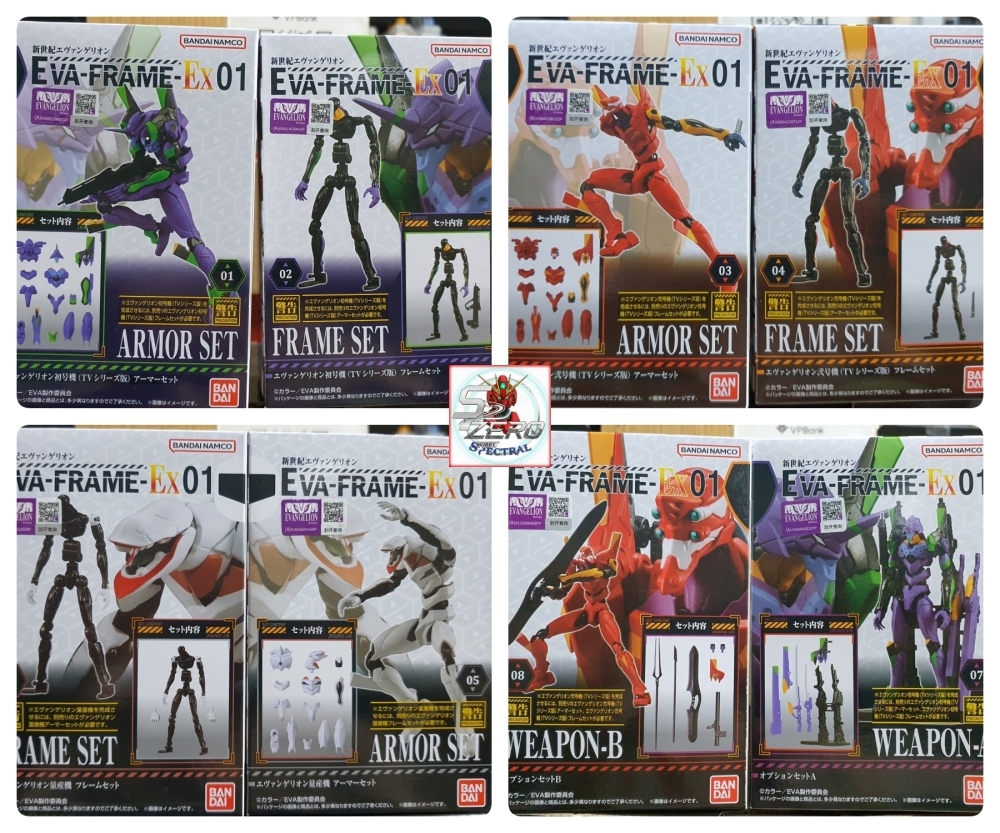 Mô hình lắp ráp Eva Frame EX: Neon Genesis Evangelion (Set of 8) Shokugan BANDAI