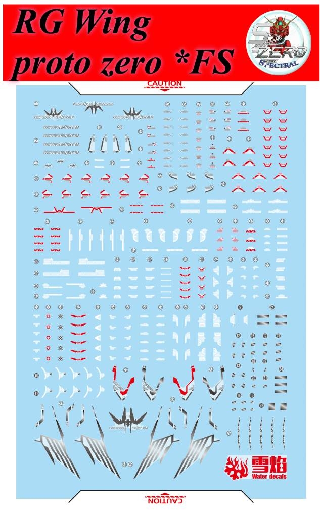 Decal nước dán mô hình Wing Proto Zero mg rg hg water sticker