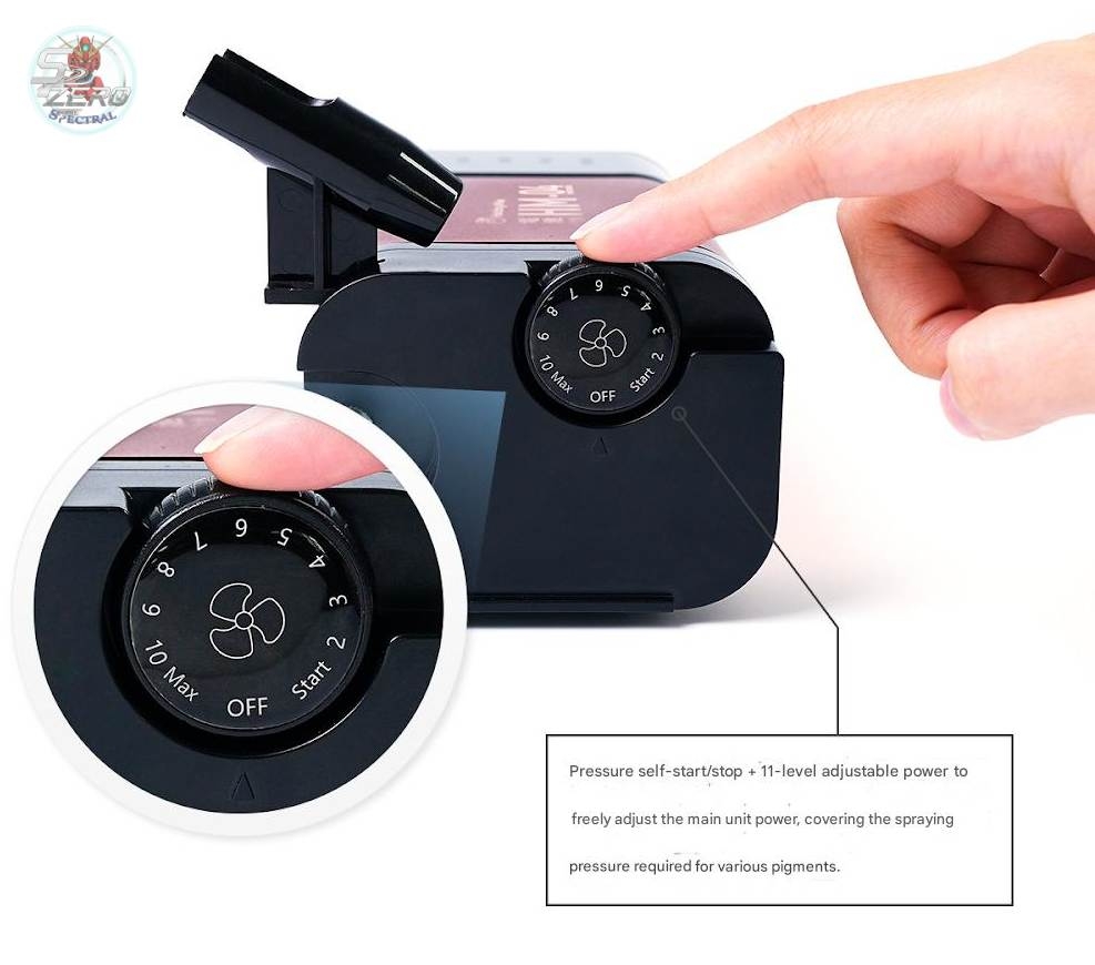 Máy nén khí mini HM04 Portable Compressor air pump airbrush Hobby mio