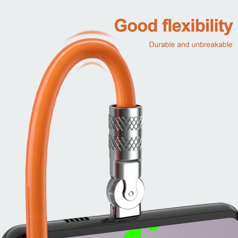 Dây sạc nhanh 120w 180 Degree Rotating USB data Charging Cable USB Type-A Type-C Lightning iphone android