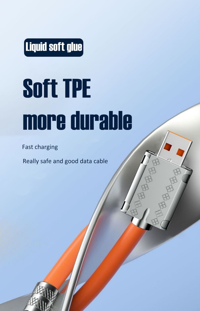 Dây sạc nhanh 120w 180 Degree Rotating USB data Charging Cable USB Type-A Type-C Lightning iphone android