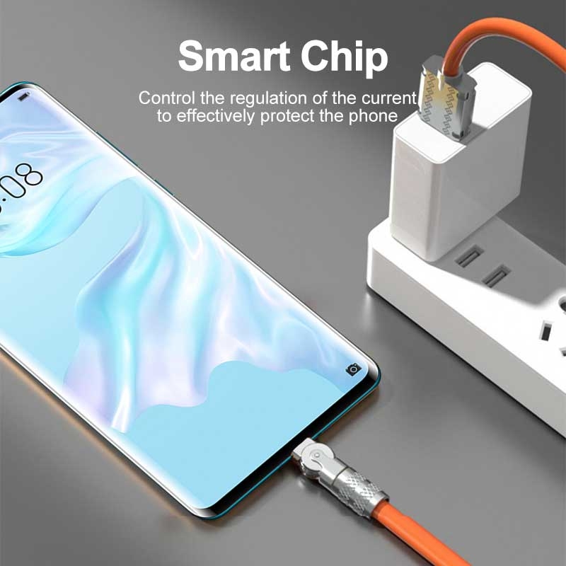 Dây sạc nhanh 120w 180 Degree Rotating USB data Charging Cable USB Type-A Type-C Lightning iphone android