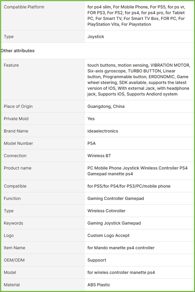 Tay cầm chơi game P5A không dây bluetooth cho PS4 PC Steam Android Dualshock turbo function gamepad wireless