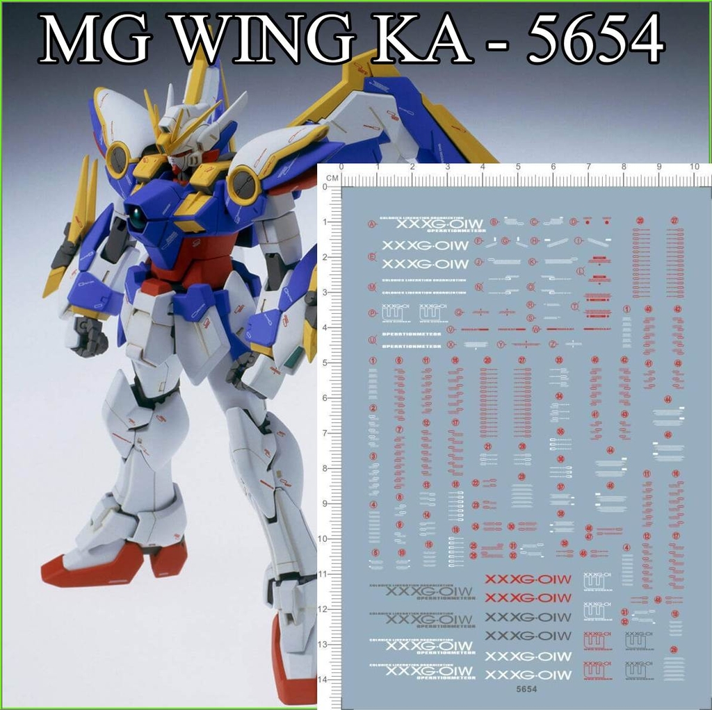 Decal nước dán mô hình Wing zero custom EW ver ka PG MG RG HG Gundam Water sticker