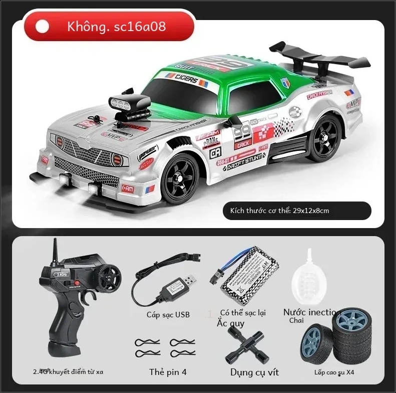 Ô tô điều khiển RC Car Drift 1/16 4WD 18KM/H High Speed Spray System Racing Rally