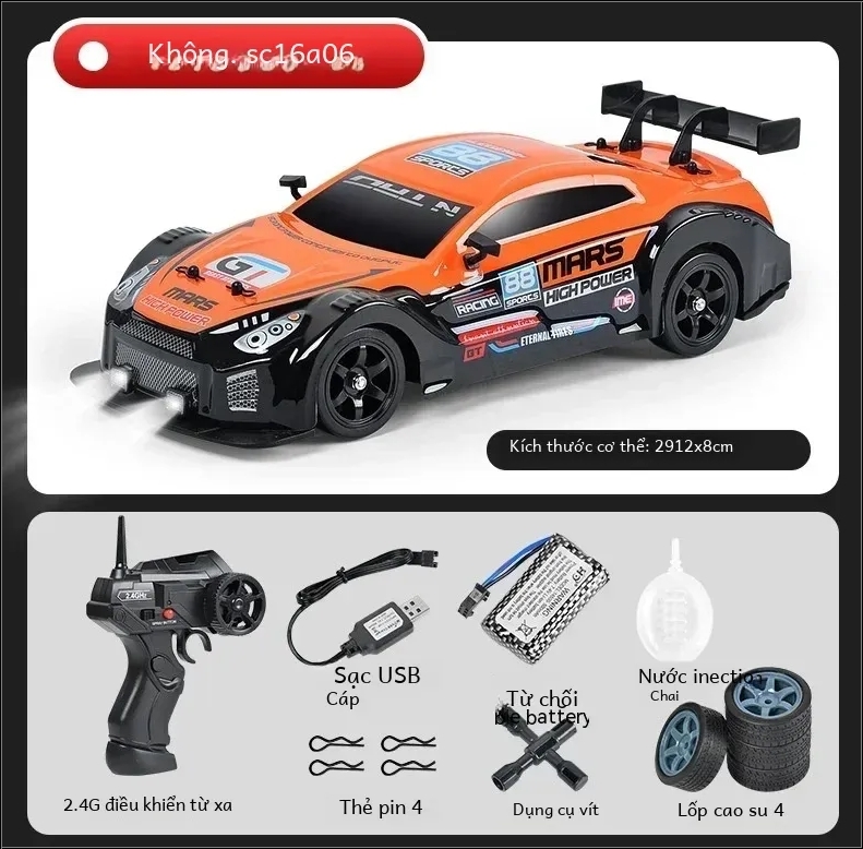 Ô tô điều khiển RC Car Drift 1/16 4WD 18KM/H High Speed Spray System Racing Rally