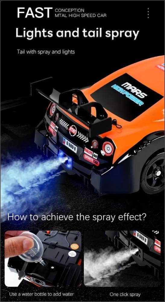 Ô tô điều khiển RC Car Drift 1/16 4WD 18KM/H High Speed Spray System Racing Rally