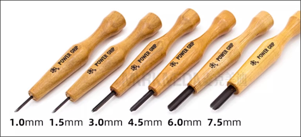 Dao khắc mỹ thuật POWER GRIP đá gỗ nhựa giấy Chisel carving knife tungsten steel seal cutting wood