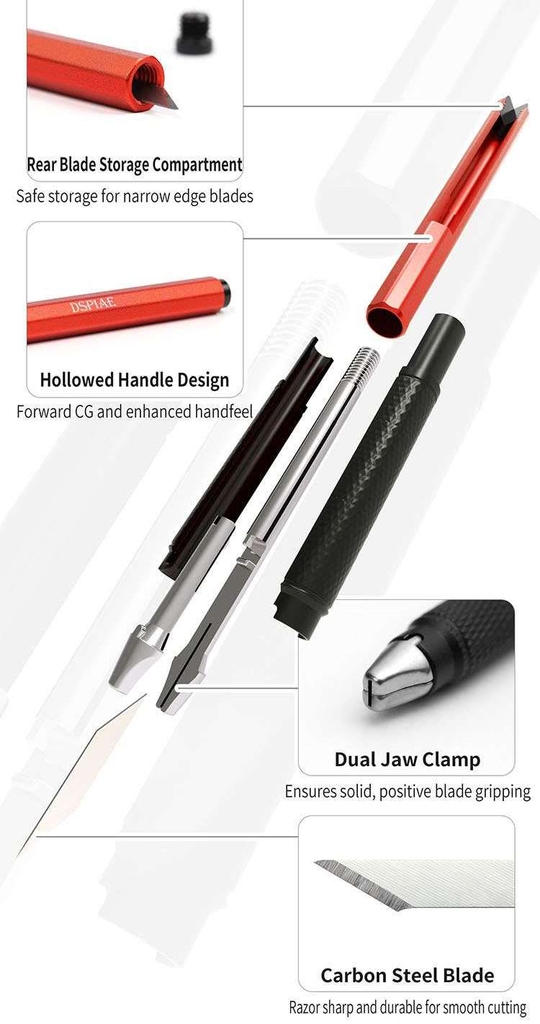 Dụng cụ Dspiae AT-DK dao mô hình Broad Narrow Blade Hobby Aluminium alloy hobby Knife Plastic Cutting