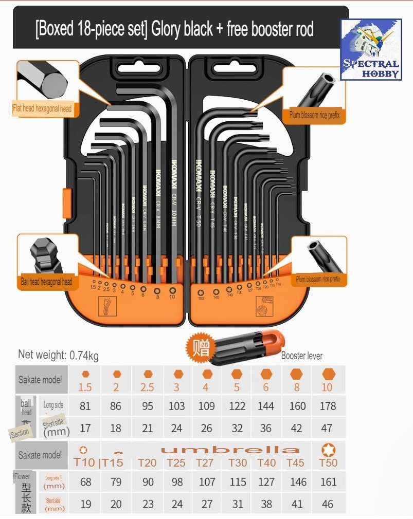 Bộ dụng cụ KOMAX tua vít lục giác hoa thị các loại Hex Key Wrench plum hexagonal metric screwdriver tool