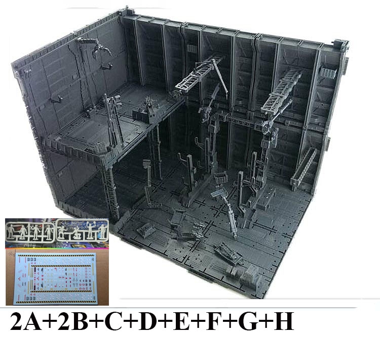 Mô hình sa bàn Domain Base CG Set 10 bộ gundam Hangar