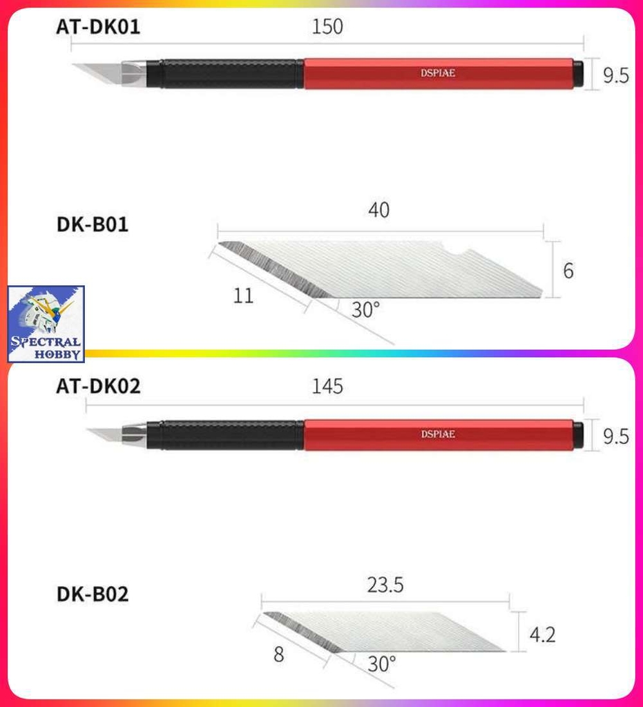 Dụng cụ Dspiae AT-DK dao mô hình Broad Narrow Blade Hobby Aluminium alloy hobby Knife Plastic Cutting