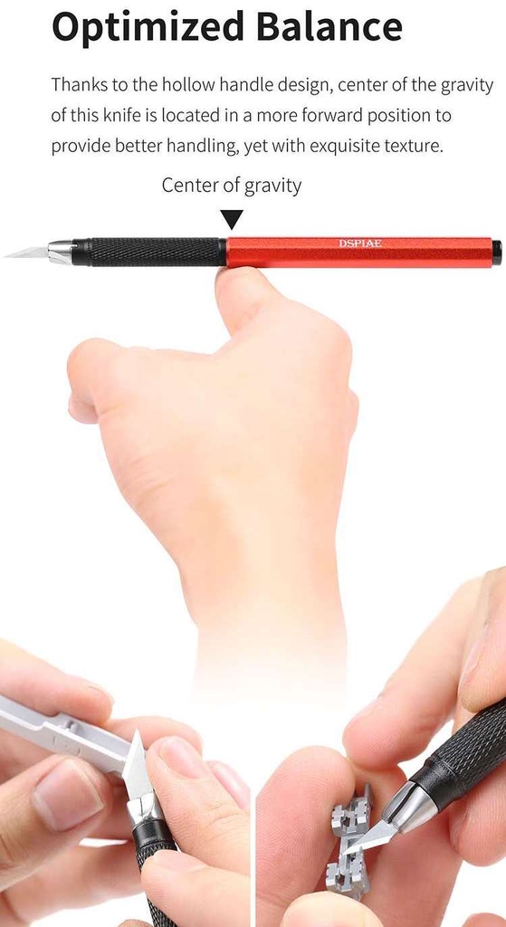 Dụng cụ Dspiae AT-DK dao mô hình Broad Narrow Blade Hobby Aluminium alloy hobby Knife Plastic Cutting