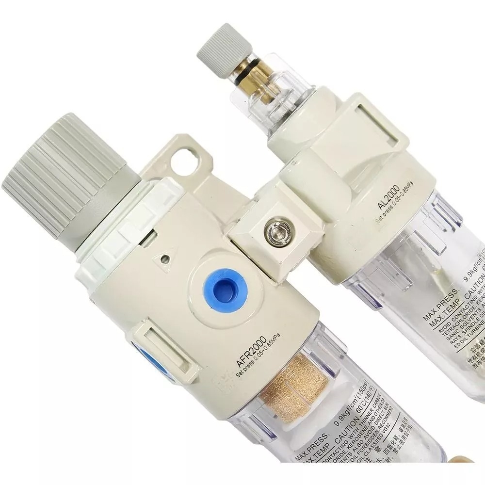 Điều áp lọc nước AIRTAC type Pneumatic FRL AFC2000 Compressed Air Filter Pressure Regulator Dual Unit