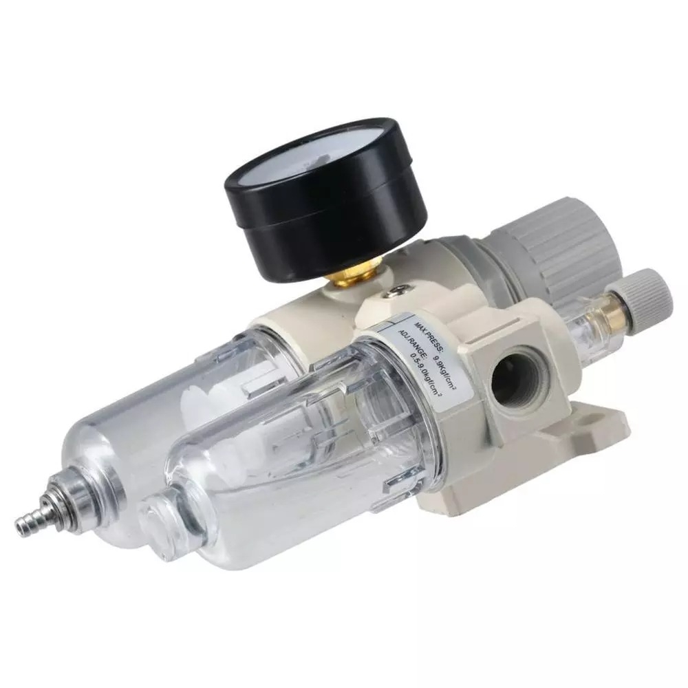 Điều áp lọc nước AIRTAC type Pneumatic FRL AFC2000 Compressed Air Filter Pressure Regulator Dual Unit