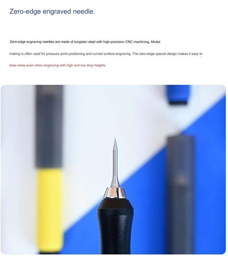 Bút khắc chi tiết tạo - kẻ - dặm lại line cơ bản Chisel Scriber Tungsten steel Zero-blade engraving needle Lazy 100shiki