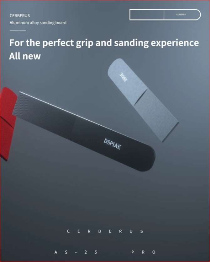 Dụng cụ DSPIAE ASPRO CERBERUS dũa nhám file AS25 Aluminum Alloy Grip Double-Sided Sanding Plate