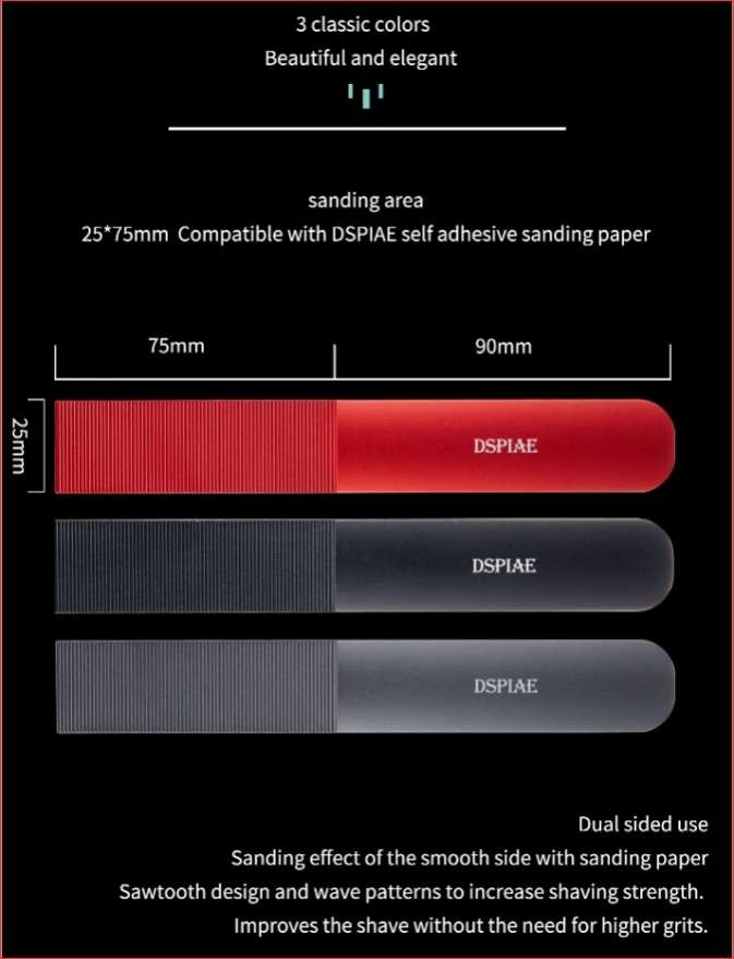 Dụng cụ DSPIAE ASPRO CERBERUS dũa nhám file AS25 Aluminum Alloy Grip Double-Sided Sanding Plate