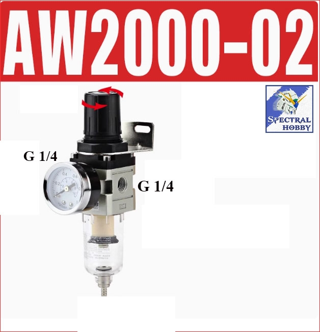 Điều áp lọc nước cho máy sơn mô hình Air Filter Regulator Water Pressure