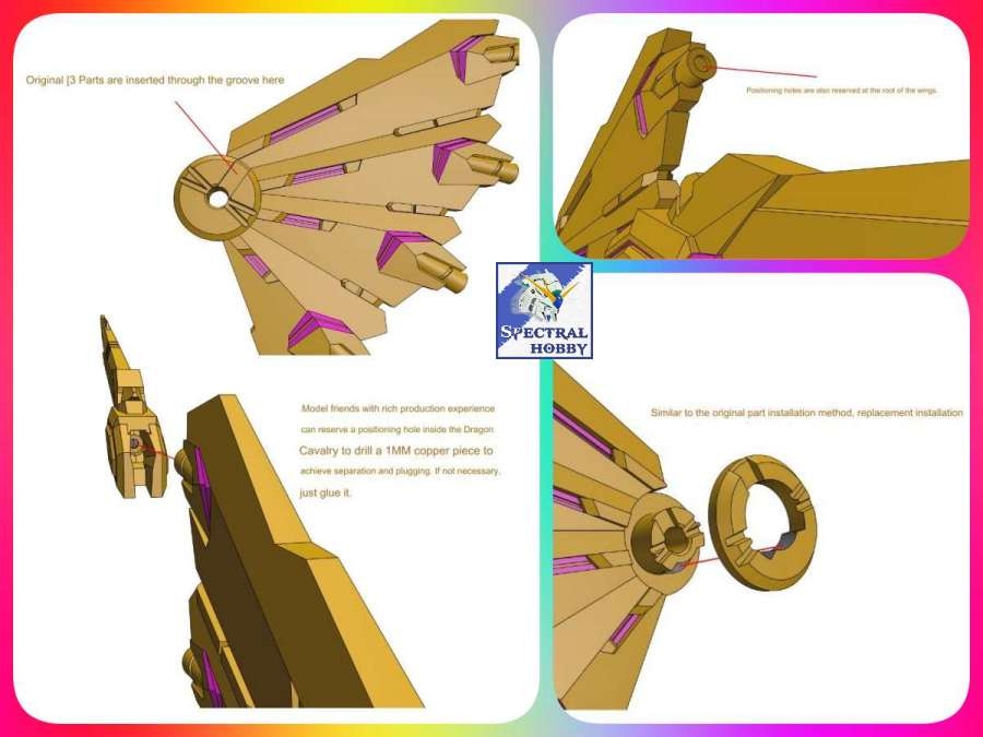 Phụ kiện PHOENIX HG 1/144 MIGHTY STRIKE FREEDOM WING A-20 Detail upgrade