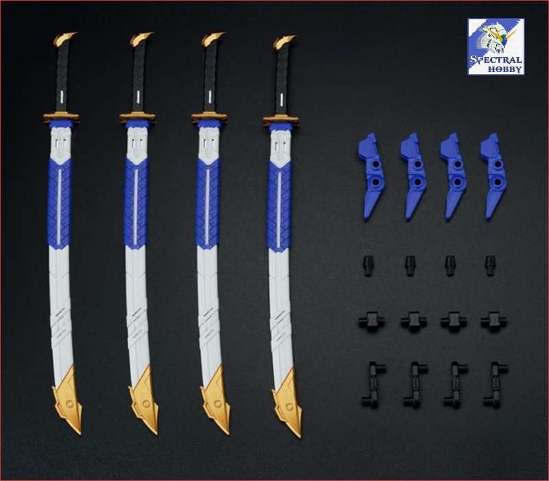 Phụ kiện lắp ráp EW mg hirm 1/100 4 kiếm sword astray katana set (red/blue/noir)