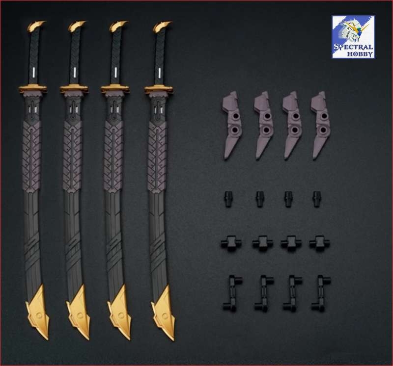 Phụ kiện lắp ráp EW mg hirm 1/100 4 kiếm sword astray katana set (red/blue/noir)