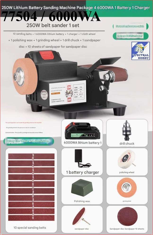 Máy mài đánh bóng dây đai chuyển góc Grinder Abrasive Belt Mini Polishing Battery Longxiang