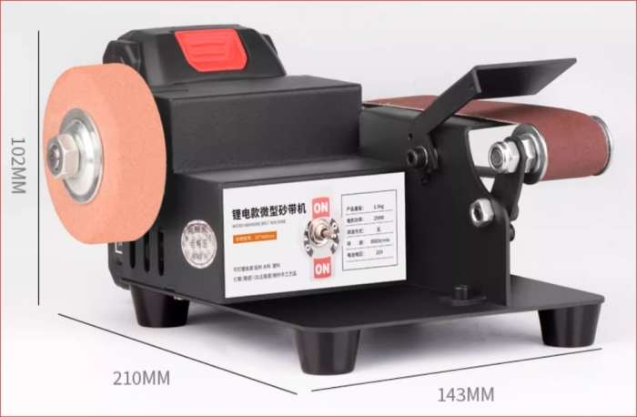 Máy mài đánh bóng dây đai chuyển góc Grinder Abrasive Belt Mini Polishing Battery Longxiang