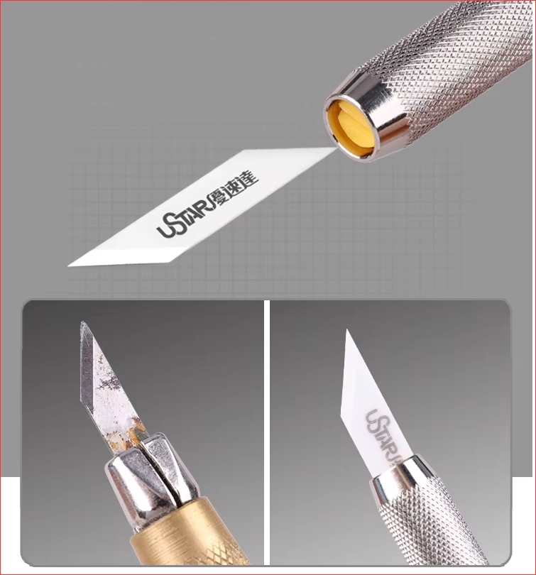 Bộ 3 dao sứ USTAR siêu bén không gỉ UA91911 Craft Cutter Pen Knife Ceramic Blades