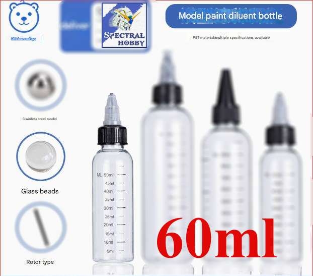 Lọ đựng pha sơn mô hình có bi / que hỗ trợ cho cả máy ngoáy sơn từ tính set *5 lọ Spare Bottle House Bear