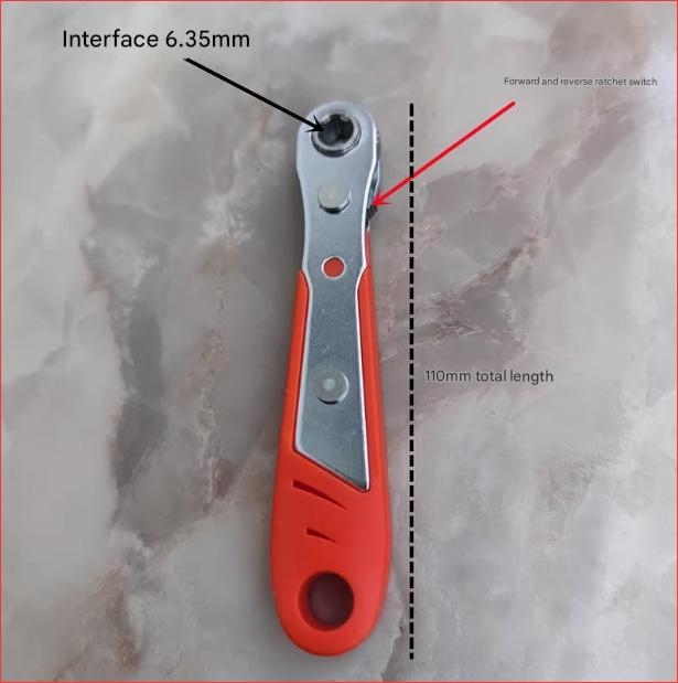 Dụng cụ Tua vít hai chiều góc hẹp 6.35mm Bidirectional ratchet screwdriver narrow corner right angle