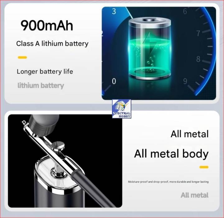 Bộ airbrush mini Portable Charging Air Pump sơn mô hình - Asoyoga