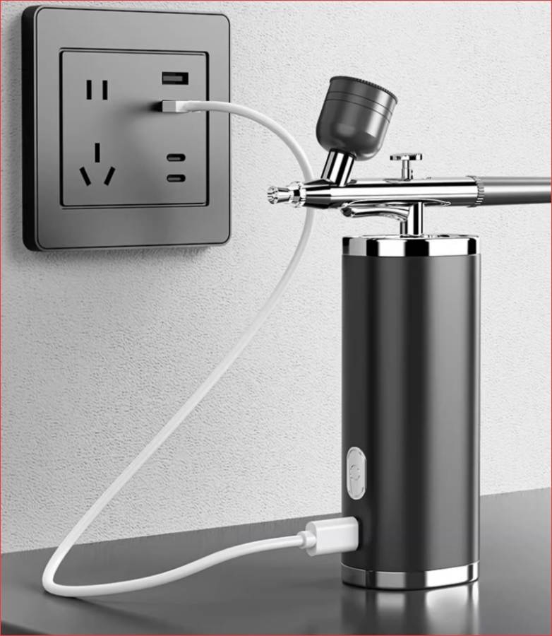 Bộ airbrush mini Portable Charging Air Pump sơn mô hình - Asoyoga