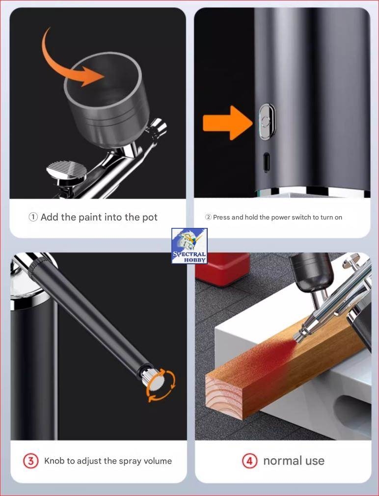 Bộ airbrush mini Portable Charging Air Pump sơn mô hình - Asoyoga