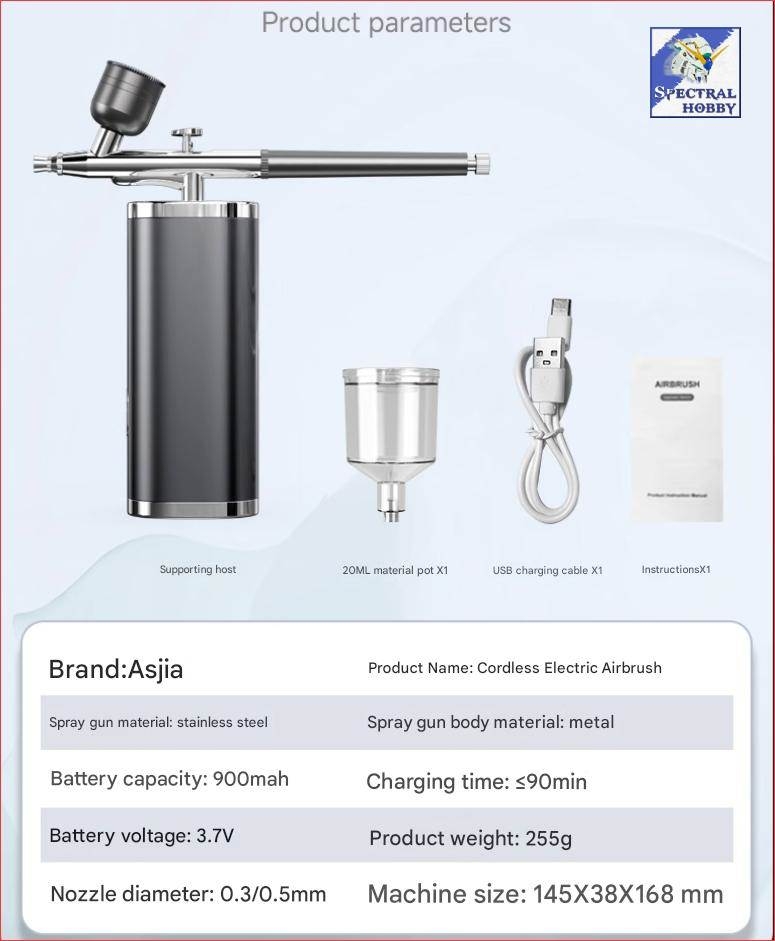Bộ airbrush mini Portable Charging Air Pump sơn mô hình - Asoyoga