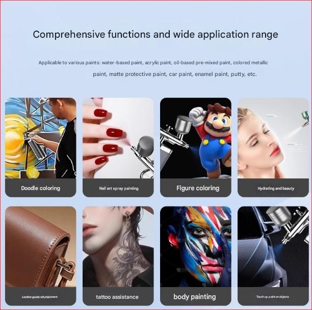 Bộ airbrush mini Portable Charging Air Pump sơn mô hình - Asoyoga