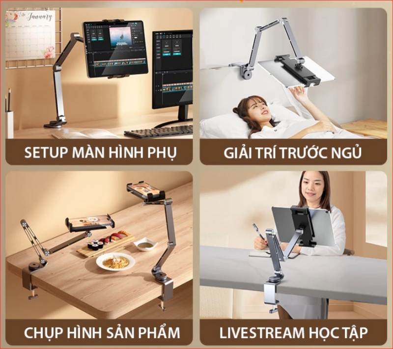 Giá Đỡ Arm nâng Điện Thoại Máy Tính Bảng CT9 Aluminum Alloy Bracket 360 Degree Universal stand for phone tablet stand adjustable