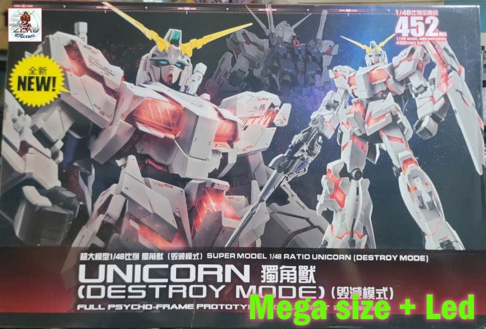Mô hình lắp ráp 1/48 Mega size Unicorn MEGASIZE 53.5cm (+led) gundam Daban