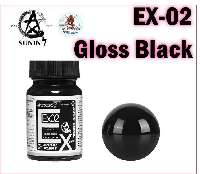 Sơn mô hình cao cấp Sunin Super Gloss Black White Clear Flat Star Shadow EX series Lacquer 60ml topcoat