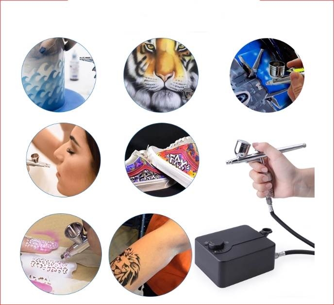 Máy nén khí mini sơn mô hình T200K Airbrush mini compressor airpump