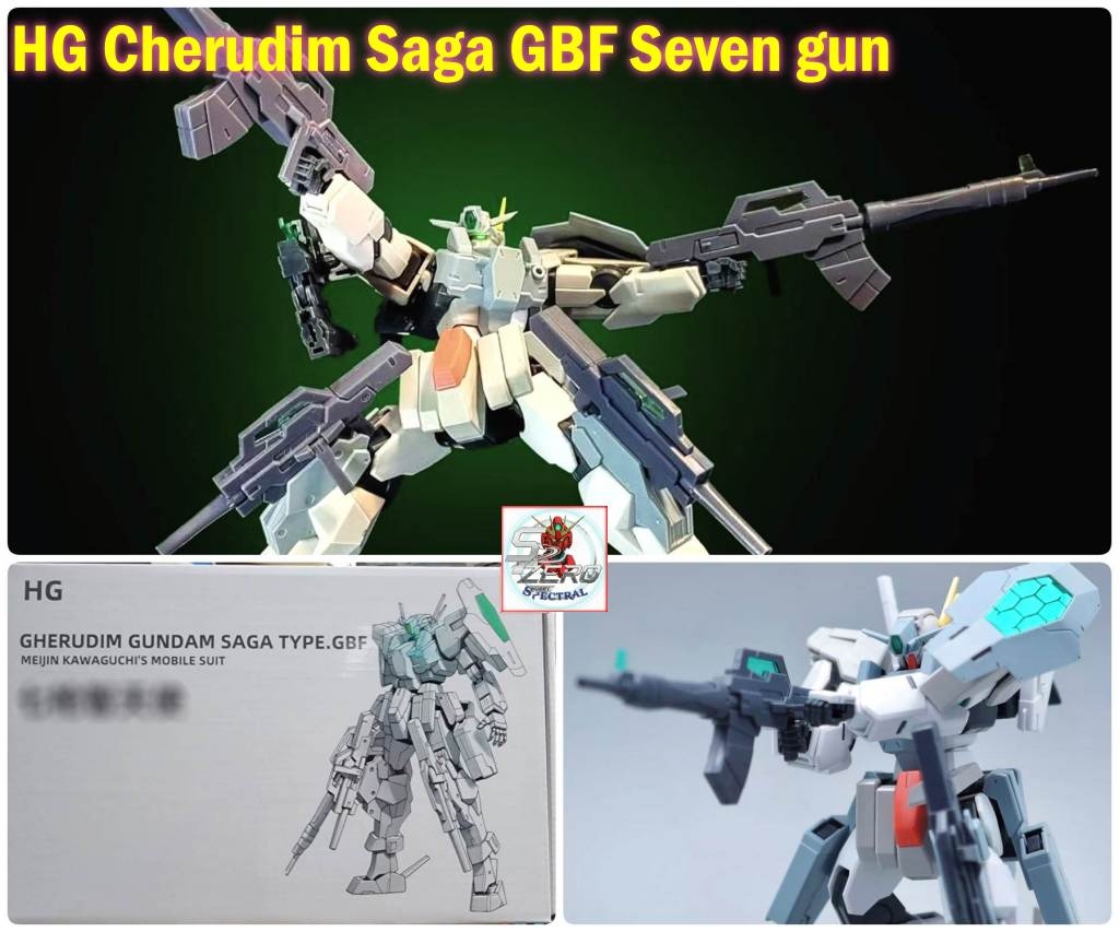 Mô hình lắp ráp HG 1/144 Cherudim Gundam Saga GBF Seven gun - Galaxy Seiko model