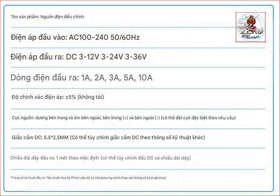 Nguồn điều chỉnh Adapter DC 3-12V 3A 5A 6A 10A màn hiển thị adjustable voltage power digital display