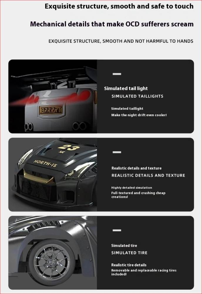 Ô tô điều khiển RC Gyro Drift Car 1:43 mini racing 2.4G 4WD - Break The Dawn (BRRRRT)