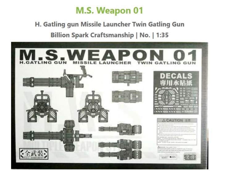 Phụ kiện mô hình MSW M.S.WEAPON metal slug Tank gundam Fighter missile Weapon Laser rocket