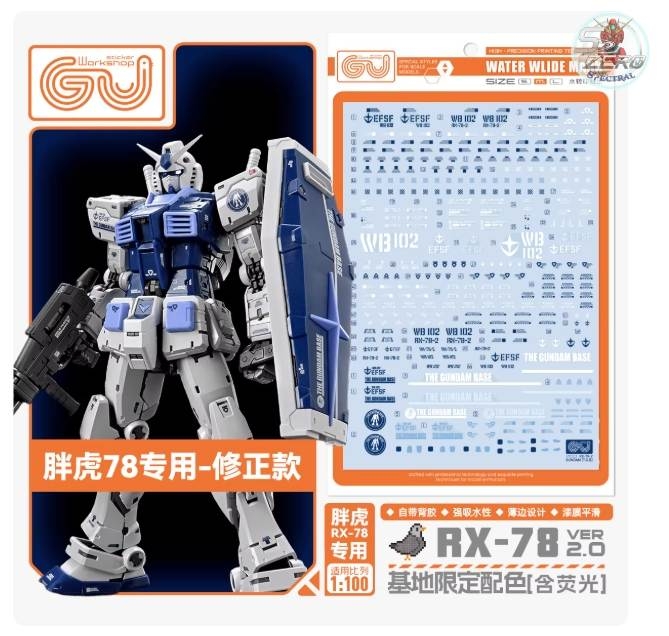 Decal nước dán mô hình MG RG RX-78-2 2.0 RGU 1/144 1/100 các loại Water sticker