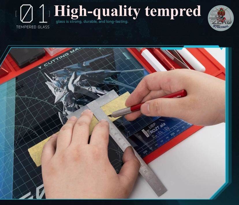 Bảng cắt mô hình kính cường lực A4 Glass Cutting Mat Hobby Mio x Mecha break Falcon