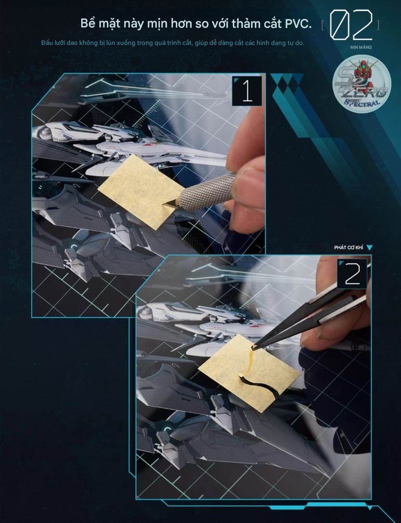 Bảng cắt mô hình kính cường lực A4 Glass Cutting Mat Hobby Mio x Mecha break Falcon